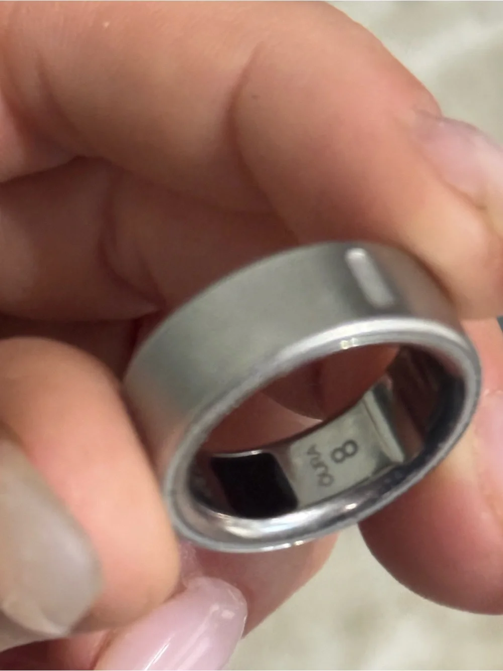 Brushed Silver Oura 4 Ring sz 8